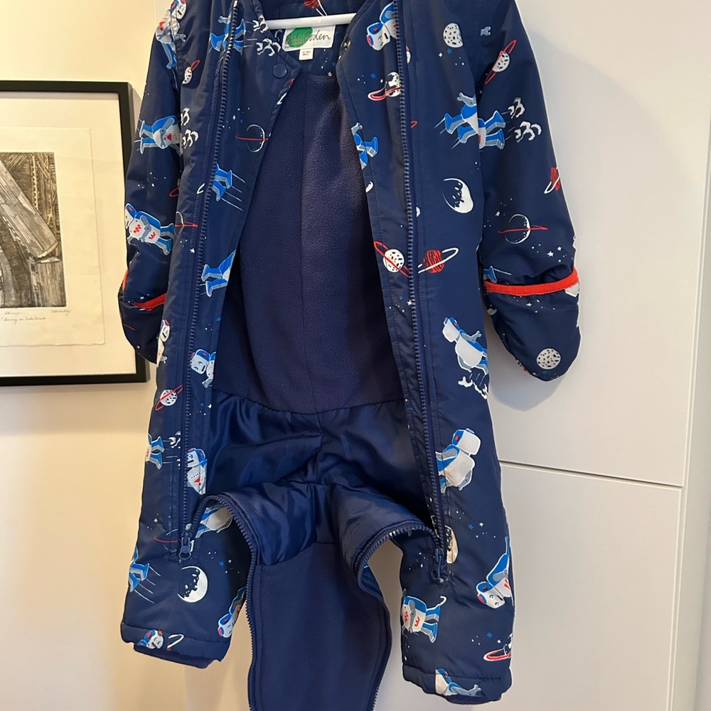 Baby Boden Space-Themed One Piece Snowsuit - Navy - Picture 9 of 9